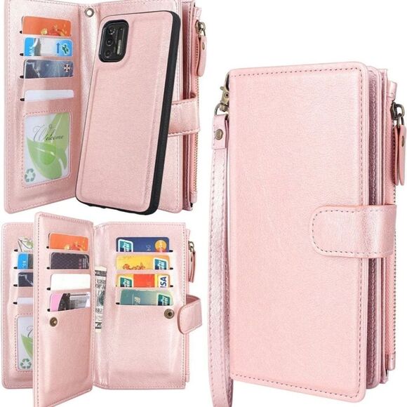 Handbags - Moto G Stylus 2021 Wallet Case Phone Case 12 Card Slots Magnetic Wrist Strap